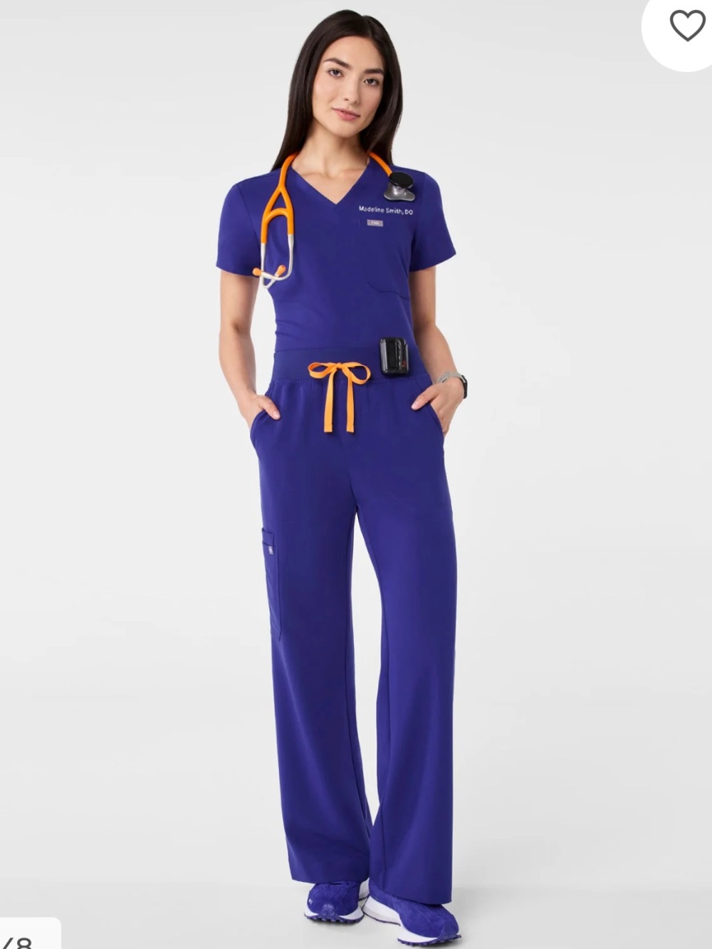 Figs DEEP ROYAL BLUE Scrub Set - High Waist Isabel Pants and Catarina Top, XSP
